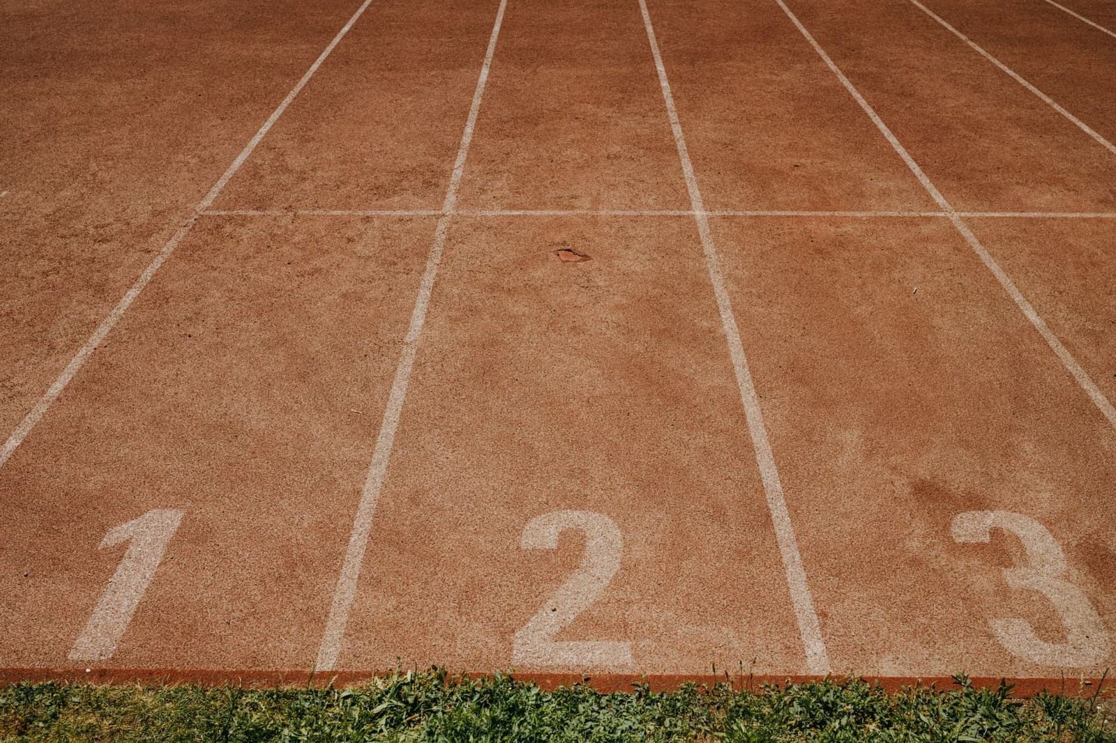 Numeração das raias de uma pista de atletismo
